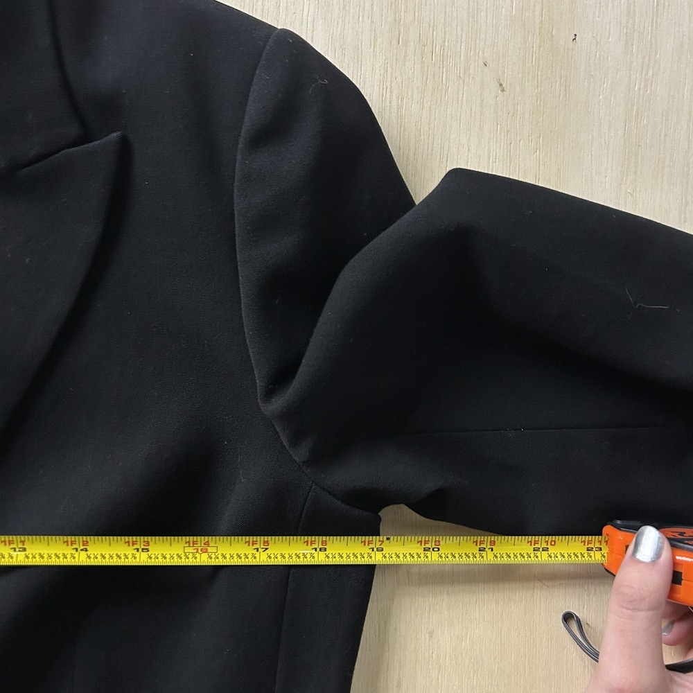 Andrea Viccaro Blazer Jacket Womens 10 Black Stretch Two Button Lined Career - Picture 3 of 7
